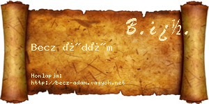 Becz Ádám névjegykártya