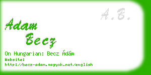 adam becz business card